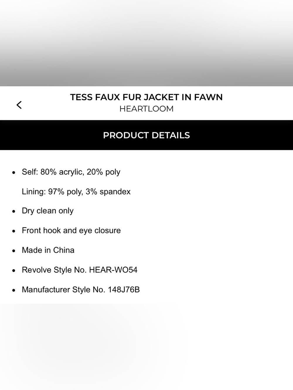 Heartloom Tess Faux Fur Coat NWOT - Picture 5 of 5
